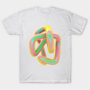 Pastel pink 3D holographic swerl T-Shirt